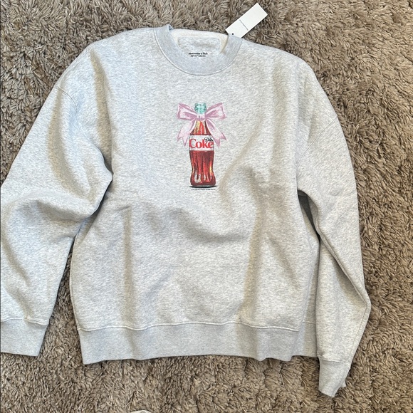 Abercrombie & Fitch Sweaters - Light grey Abercrombie & Fitch “Diet Coke” crewneck sweatshirt - size L - NWT!